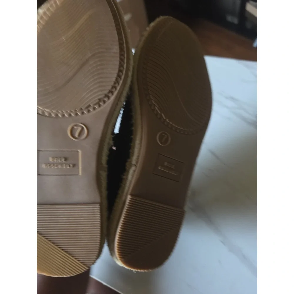 Free Assembly Mary Jane Olefin Espadrilles, Black/Natural Jute, Sz 7 NWT